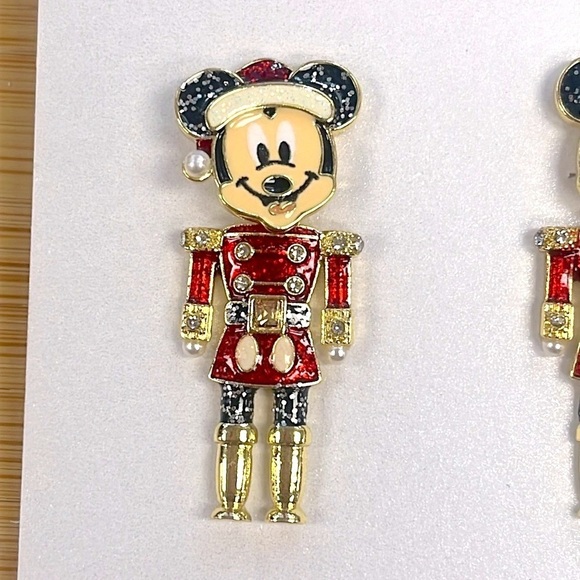 Brand New Disney x BaubleBar Mickey Mouse Christmas Nutcracker Drop Earrings - Picture 8 of 10